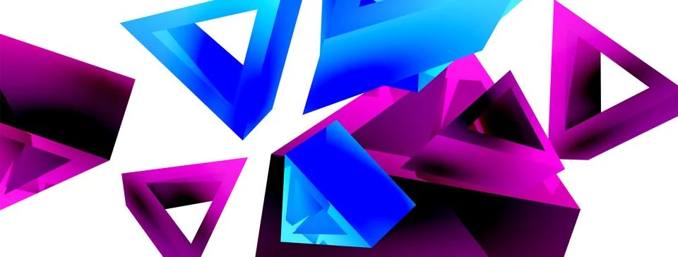 Triangle abstract background. 3d vector basic shape technology or business 스톡 일러스트