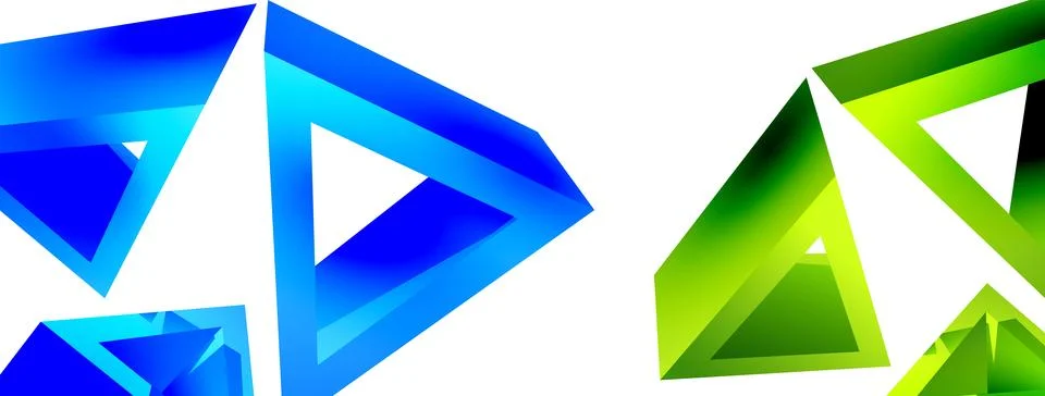 Triangle abstract background. 3d vector basic shape technology or business イラスト素材