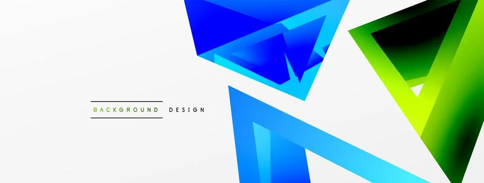 Triangle abstract background. 3d vector basic shape technology or business Stock Illustration