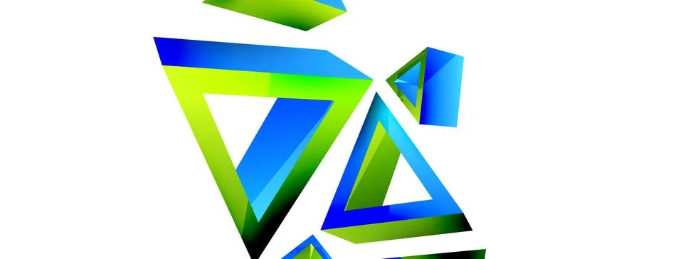 Triangle abstract background. 3d vector basic shape technology or business Illustrazione stock