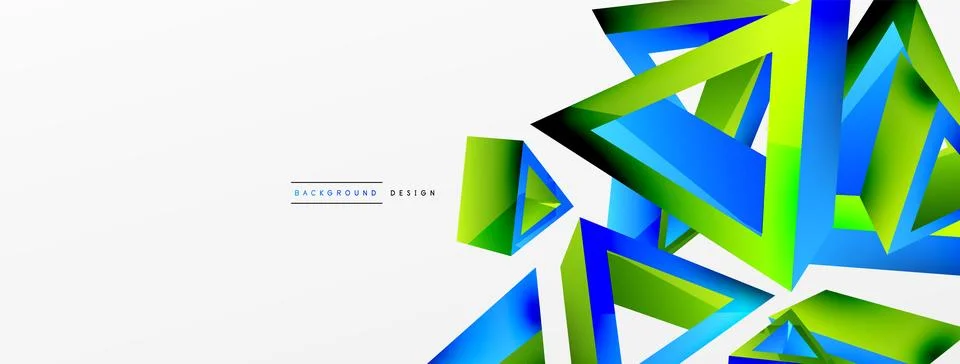 Triangle abstract background. 3d vector basic shape technology or business Stock Illustration