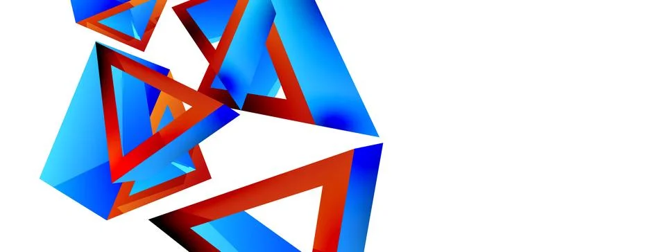 Triangle abstract background. 3d vector basic shape technology or business Illustrazione stock