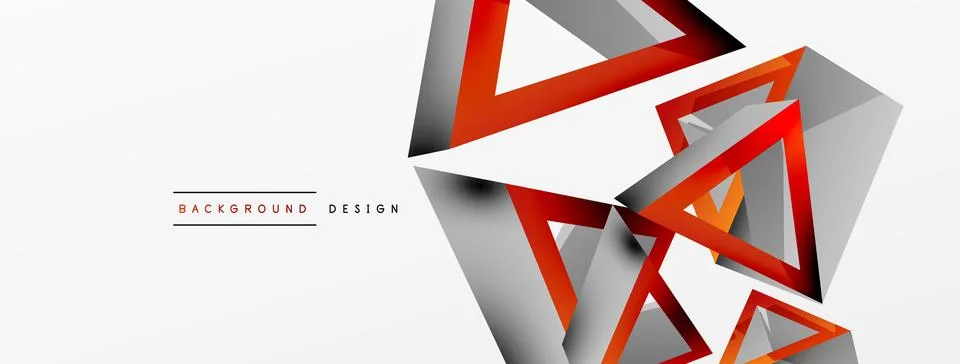 Triangle abstract background. 3d vector basic shape technology or business 스톡 일러스트