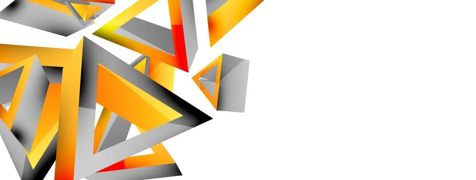 Triangle abstract background. 3d vector basic shape technology or business Stock Illustration