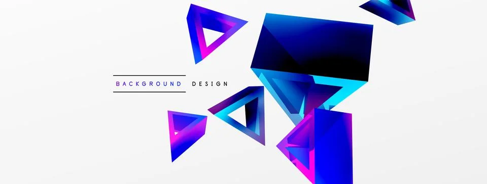 Triangle abstract background. 3d vector basic shape technology or business 스톡 일러스트