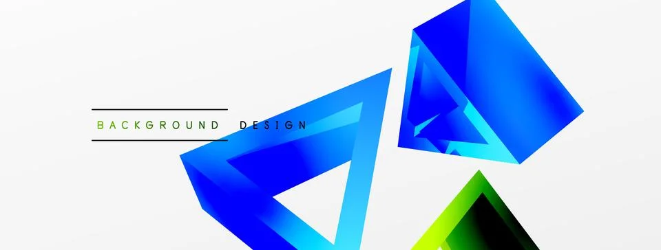 Triangle abstract background. 3d vector basic shape technology or business Stock Illustration