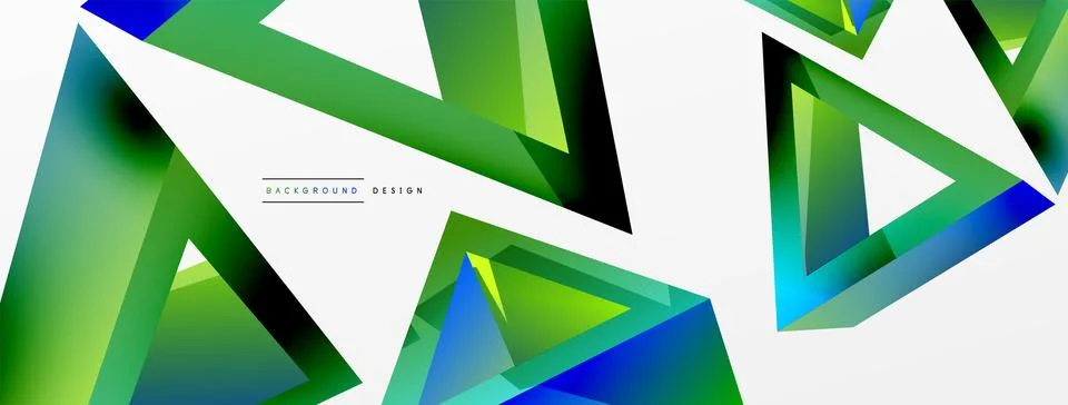 Triangle abstract background. 3d vector basic shape technology or business Stock Illustration