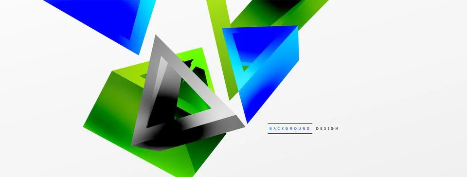 Triangle abstract background. 3d vector basic shape technology or business 스톡 일러스트