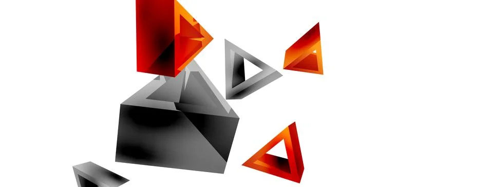 Triangle abstract background. 3d vector basic shape technology or business 스톡 일러스트
