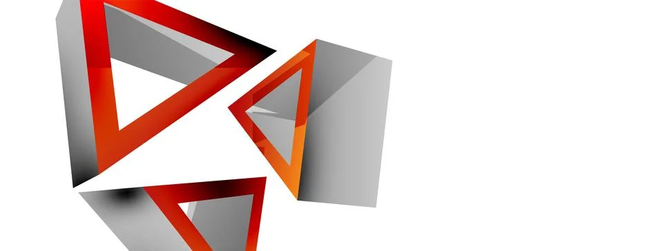 Triangle abstract background. 3d vector basic shape technology or business Illustrazione stock