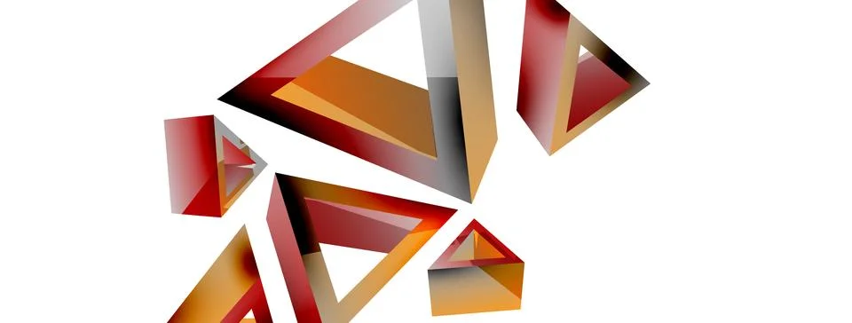 Triangle abstract background. 3d vector basic shape technology or business イラスト素材