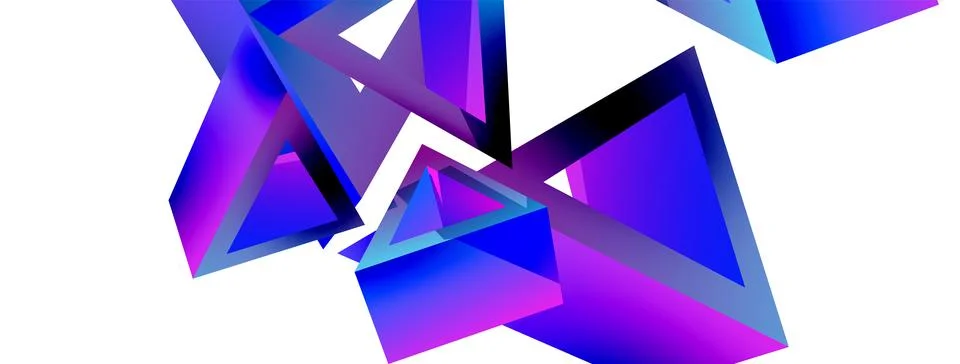 Triangle abstract background. 3d vector basic shape technology or business Stock Illustration