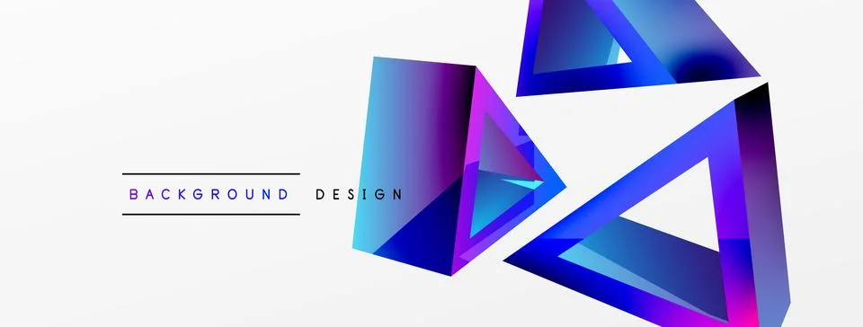 Triangle abstract background. 3d vector basic shape technology or business Stock Illustration
