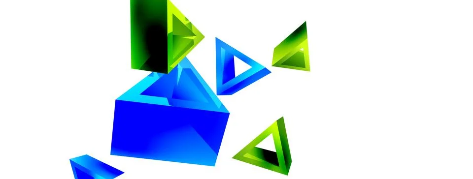 Triangle abstract background. 3d vector basic shape technology or business Stock Illustration