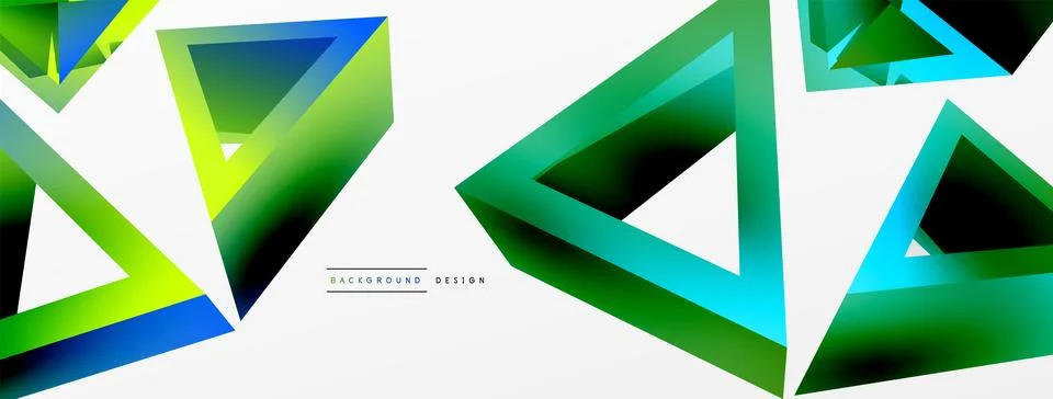 Triangle abstract background. 3d vector basic shape technology or business Stock Illustration