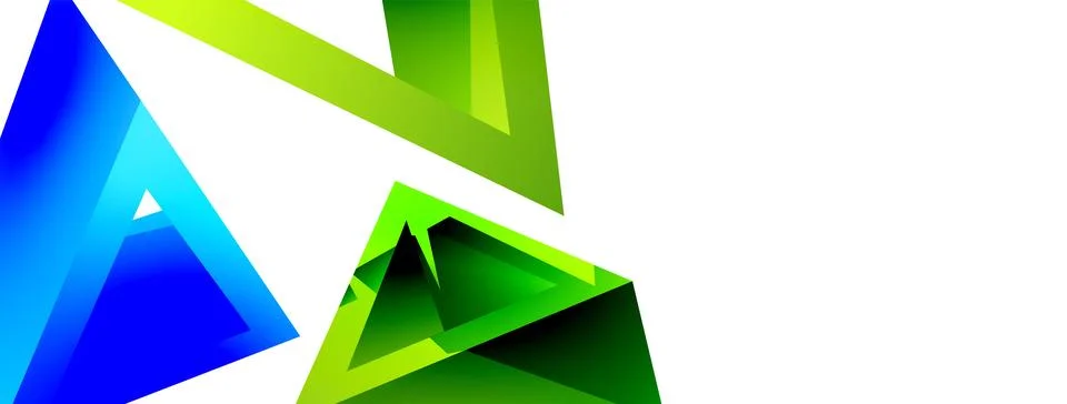 Triangle abstract background. 3d vector basic shape technology or business Stock Illustration