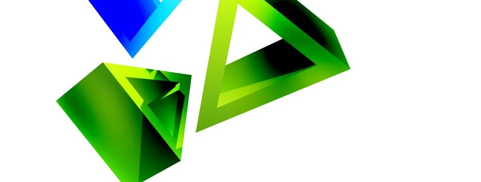 Triangle abstract background. 3d vector basic shape technology or business Stock Illustration