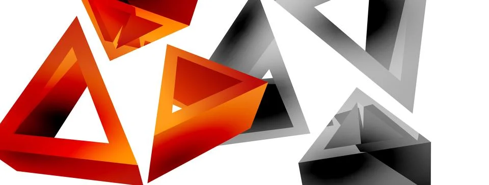 Triangle abstract background. 3d vector basic shape technology or business Illustrazione stock