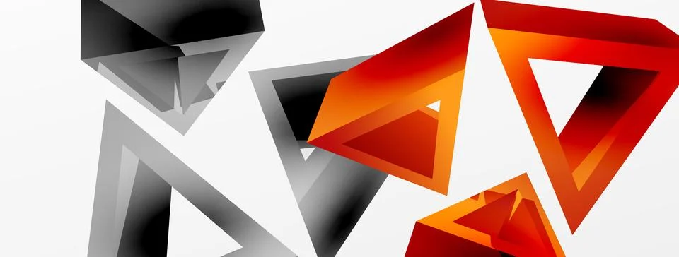 Triangle abstract background. 3d vector basic shape technology or business Stock Illustration