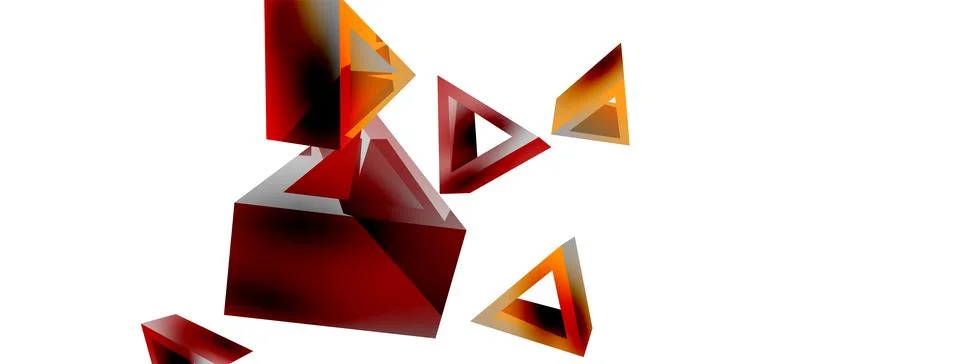 Triangle abstract background. 3d vector basic shape technology or business Illustrazione stock