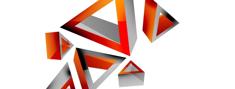 Triangle abstract background. 3d vector basic shape technology or business Stock Illustration
