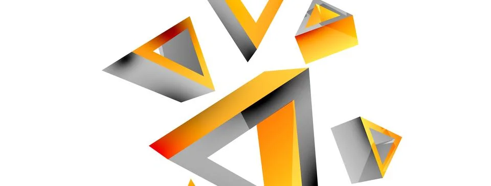 Triangle abstract background. 3d vector basic shape technology or business Stock Illustration