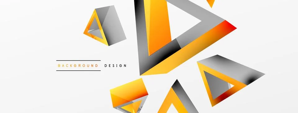 Triangle abstract background. 3d vector basic shape technology or business Illustrazione stock