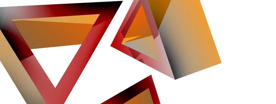Triangle abstract background. 3d vector basic shape technology or business Stock Illustration