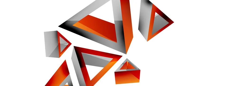 Triangle abstract background. 3d vector basic shape technology or business Stock Illustration