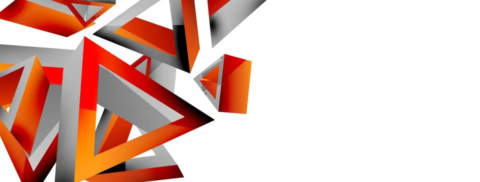 Triangle abstract background. 3d vector basic shape technology or business Stock Illustration