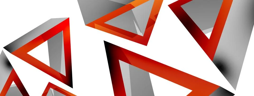 Triangle abstract background. 3d vector basic shape technology or business Stock Illustration