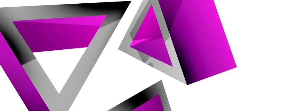 Triangle abstract background. 3d vector basic shape technology or business Illustrazione stock