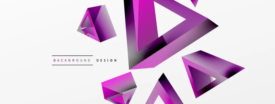 Triangle abstract background. 3d vector basic shape technology or business Stock Illustration