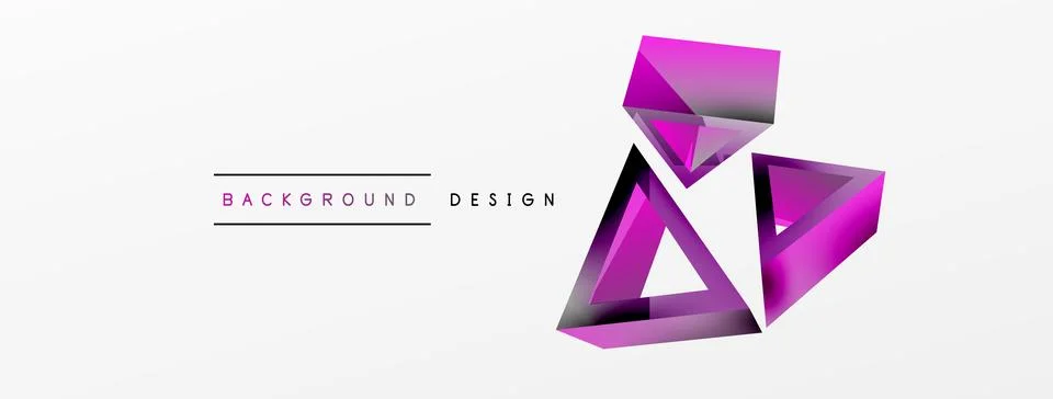 Triangle abstract background. 3d vector basic shape technology or business Stock Illustration