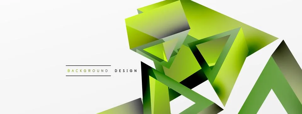 Triangle abstract background. 3d vector basic shape technology or business Stock Illustration