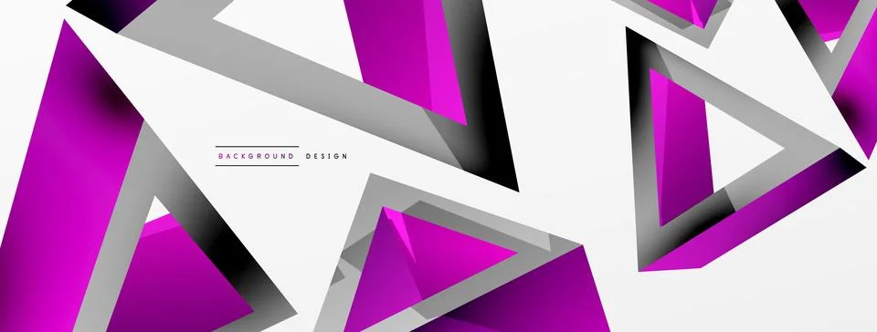 Triangle abstract background. 3d vector basic shape technology or business Stock Illustration