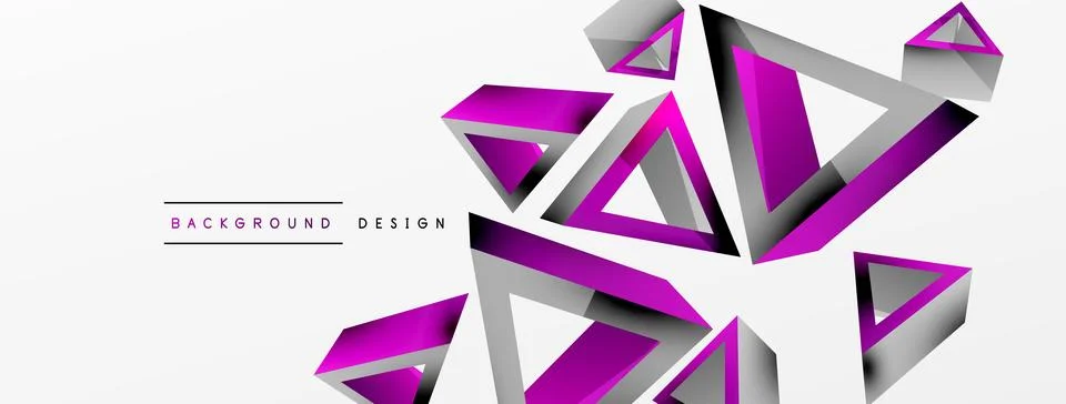 Triangle abstract background. 3d vector basic shape technology or business Stock Illustration