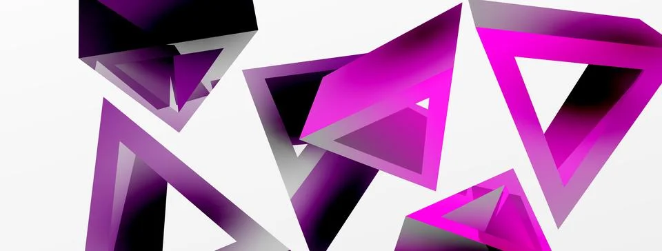 Triangle abstract background. 3d vector basic shape technology or business Stock Illustration