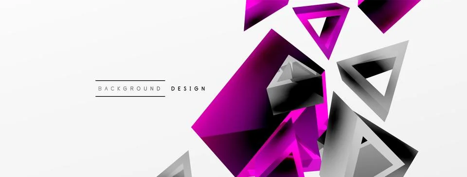 Triangle abstract background. 3d vector basic shape technology or business 스톡 일러스트