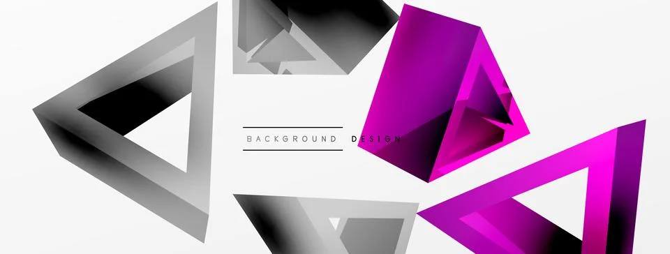 Triangle abstract background. 3d vector basic shape technology or business Illustrazione stock