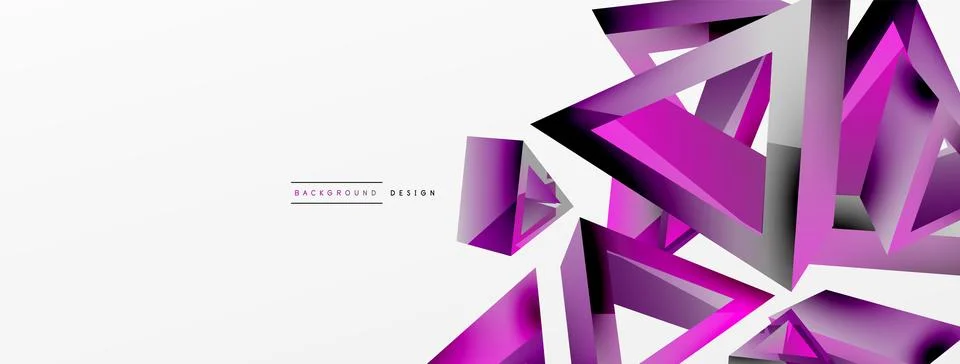 Triangle abstract background. 3d vector basic shape technology or business Stock Illustration