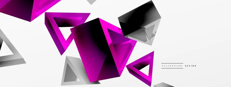 Triangle abstract background. 3d vector basic shape technology or business 스톡 일러스트