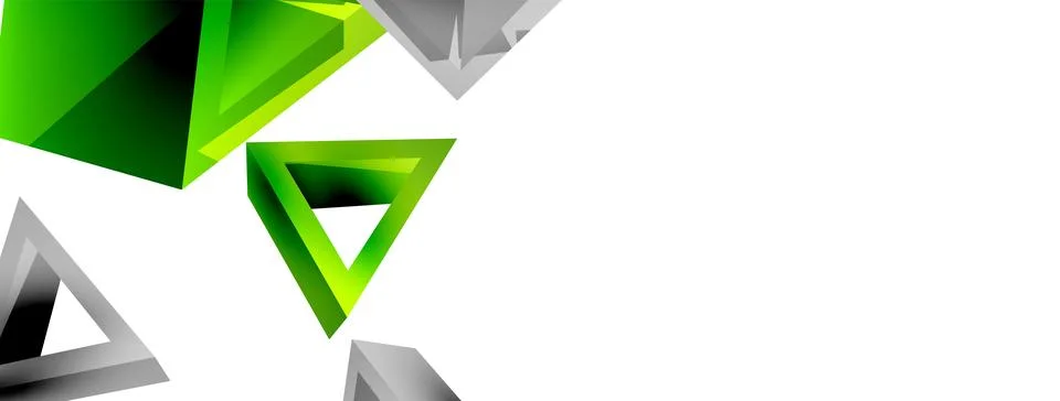 Triangle abstract background. 3d vector basic shape technology or business Stock Illustration