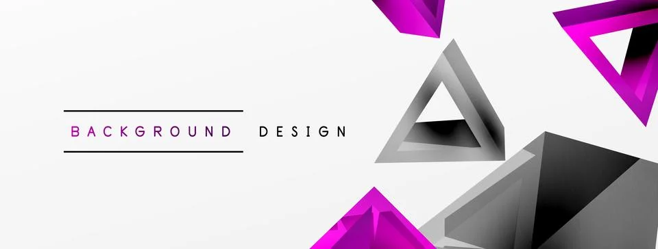 Triangle abstract background. 3d vector basic shape technology or business Stock Illustration