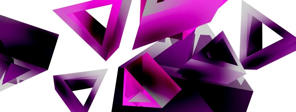 Triangle abstract background. 3d vector basic shape technology or business Illustrazione stock