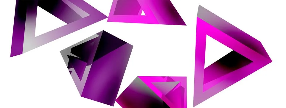 Triangle abstract background. 3d vector basic shape technology or business 스톡 일러스트