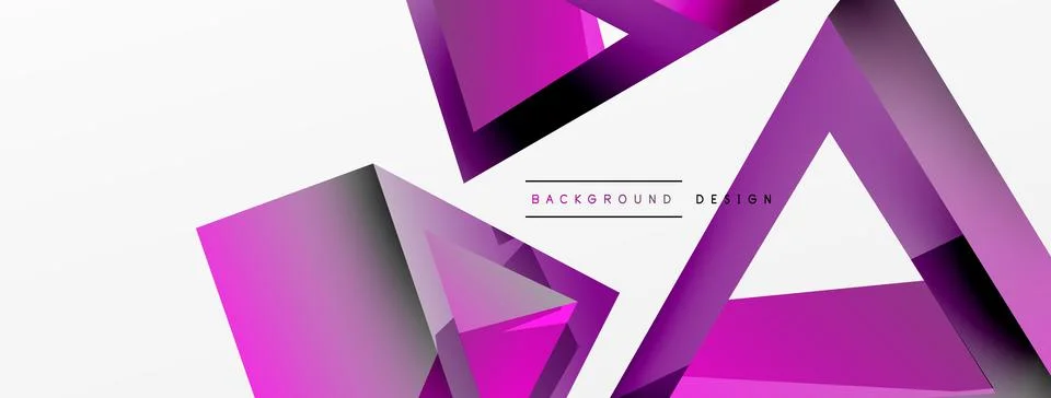 Triangle abstract background. 3d vector basic shape technology or business Stock Illustration