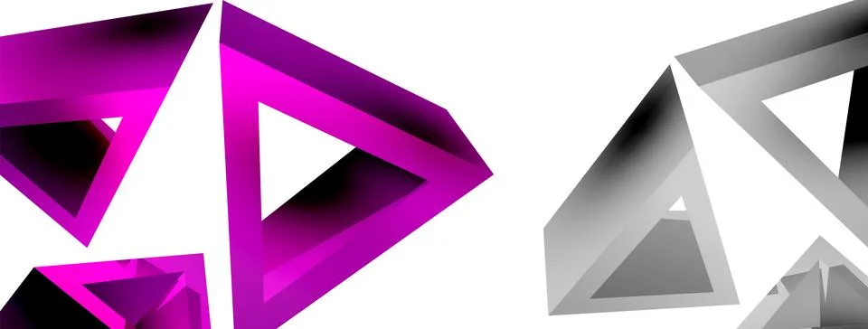 Triangle abstract background. 3d vector basic shape technology or business Stock Illustration