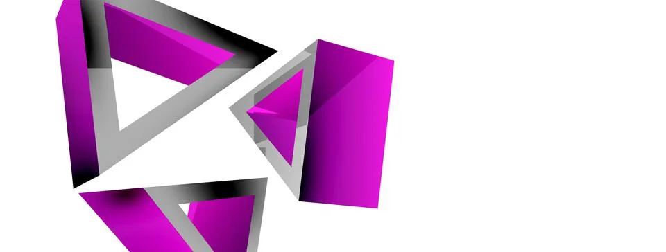 Triangle abstract background. 3d vector basic shape technology or business Stock Illustration