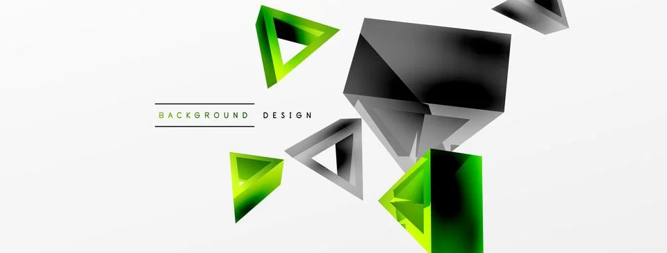 Triangle abstract background. 3d vector basic shape technology or business 스톡 일러스트